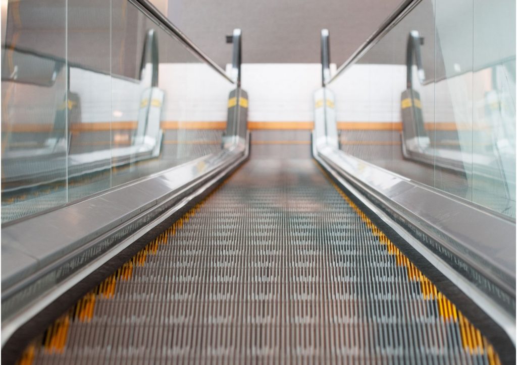 Rolltreppe von oben 