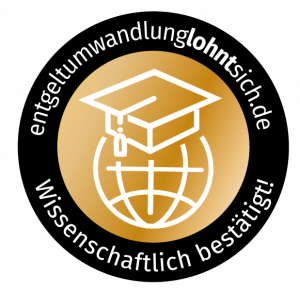 Goldenes Siegel mit einem Globus und einem Doktorhut.
